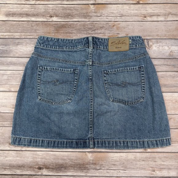 Silver Jeans Size 31 Distressed Denim Jean Skirt - Picture 6 of 7
